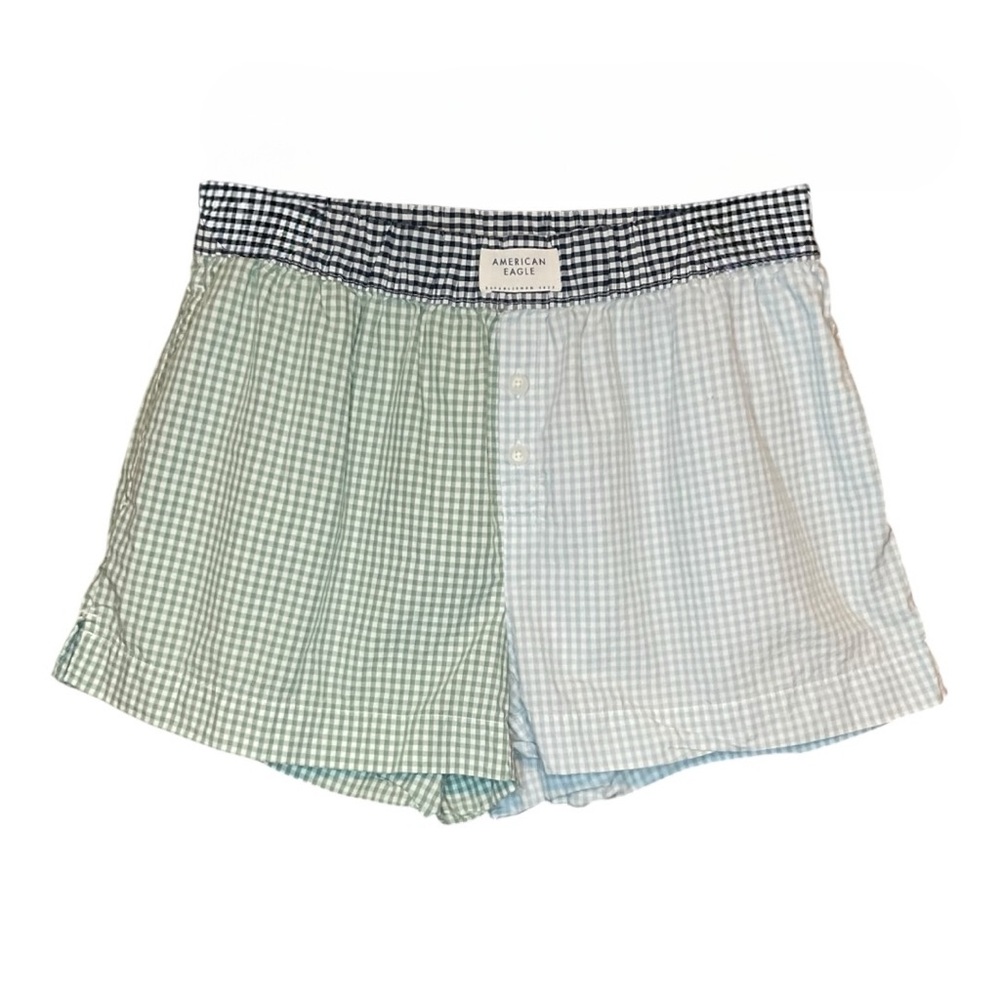 American Eagle Women’s Two Pair Gingham Boxer Shorts Medium - Picture 3 of 4